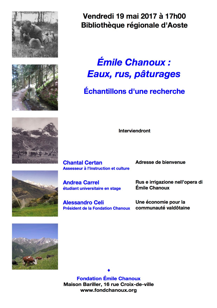 Émile Chanoux : eaux, rus, pâturages