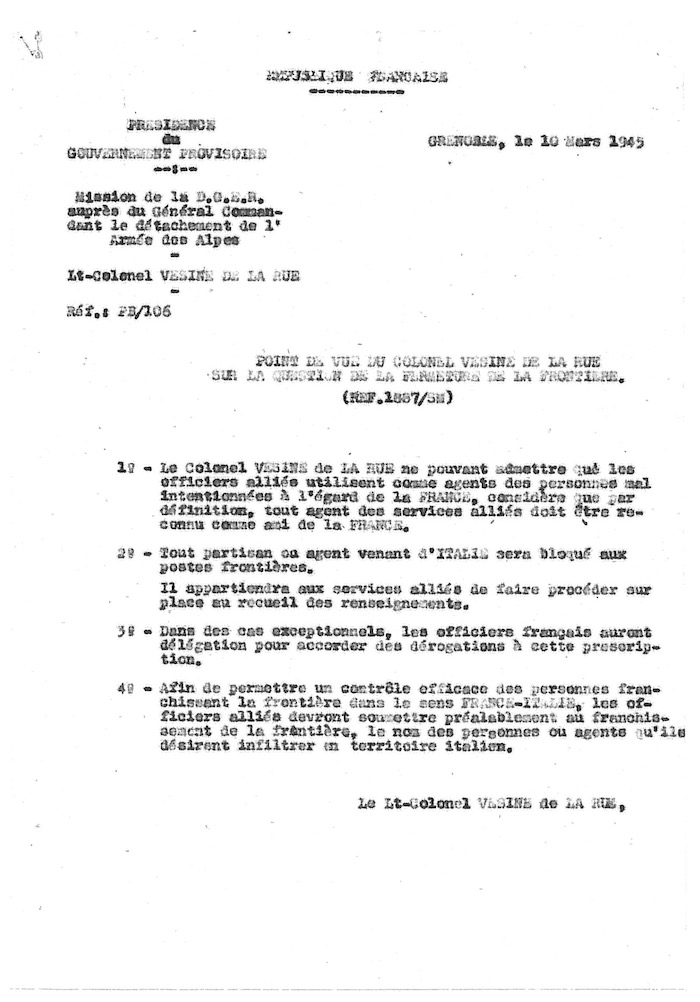 Rapports du Lieutenant-colonel Vésine de la Rüe